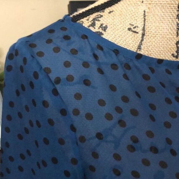 🛍️Ann Taylor Sheer Polka Dot Flowy Blouse - Picture 5 of 6